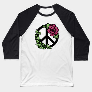 Floral Peace Sign Baseball T-Shirt